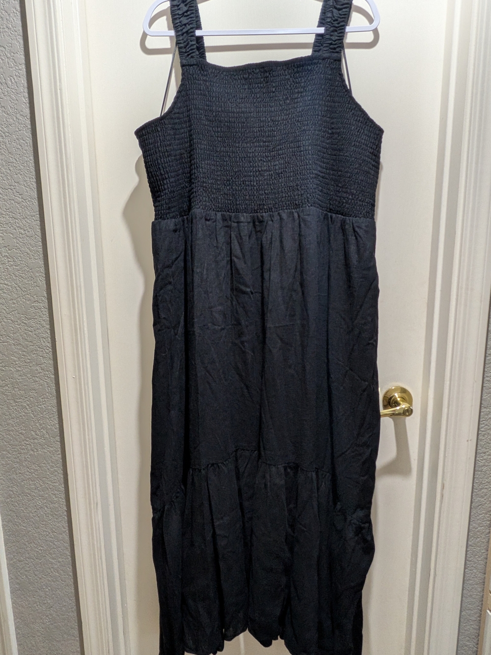 Chelsea28 Black Smocked Strap Maxi Dress